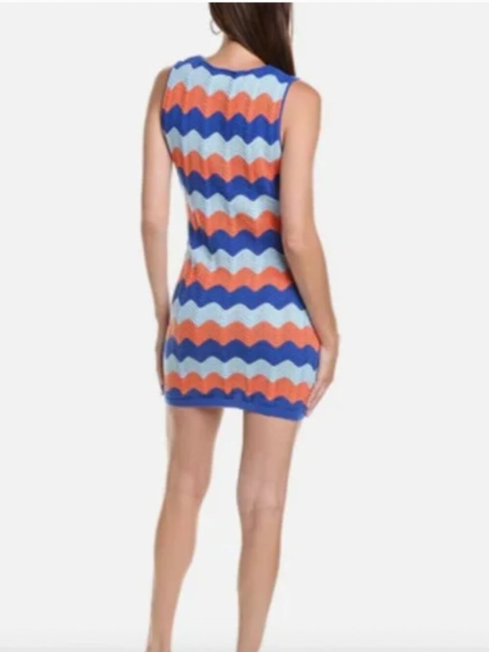 Anthropologie Electric & Rose Chevron Crochet Mini Dress Boho Coastal Beach M - Picture 4 of 11
